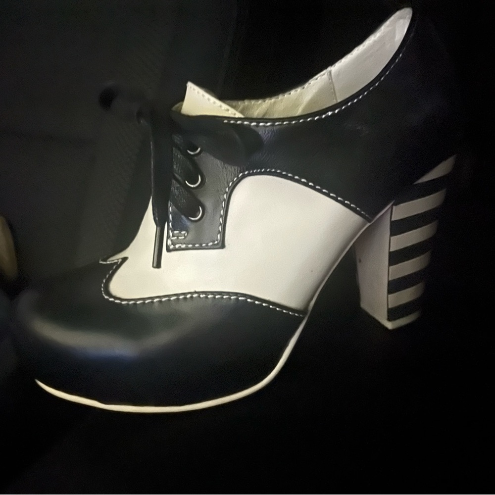 COPY - Lola Ramon Black and White high heel shoes